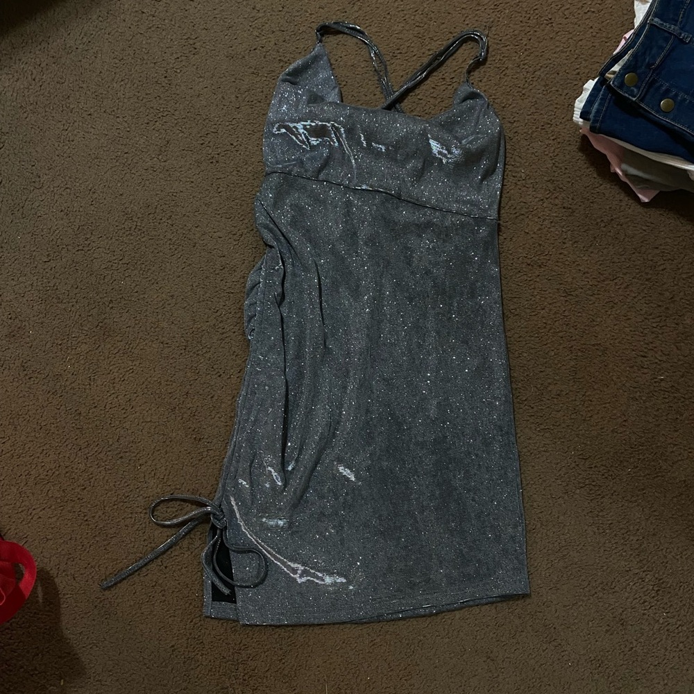 SHEIN glitter Gray / silver Mini Dress